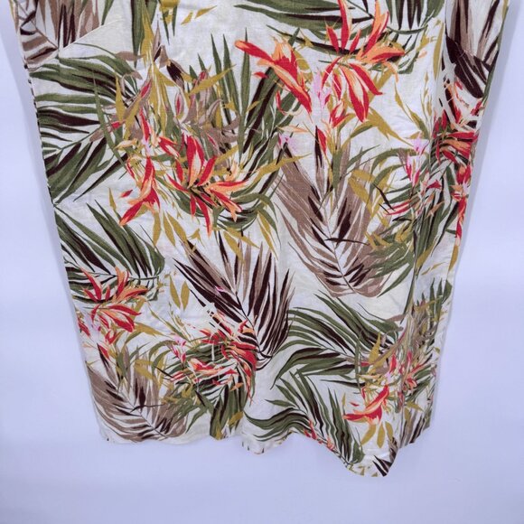 J. Jill Love Linen Tropical Shift Dress Womens LP White Linen Lined Pockets NEW - Picture 3 of 11